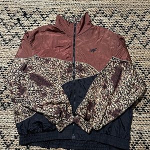 Vintage Active Elements Cheetah Print Windbreaker Jacket Women’s Plus Size 22w